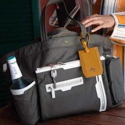 X Pineider Mustard Logo Luggage Tag^ISSIMO Clearance