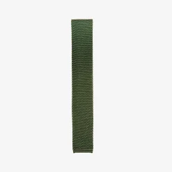 X Schostal Polka Dot Knitted Silk Tie - Dark Green^ISSIMO Sale