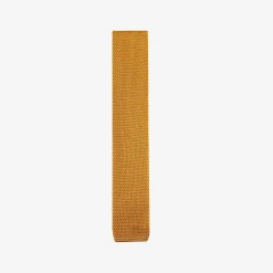 X Schostal Polka Dot Knitted Silk Tie - Mustard^ISSIMO Discount