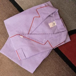 X Schostal Unisex Striped Pyjama-Purple&White^ISSIMO Discount