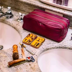 Tsar Deer Bordeaux Leather Beauty Case^Larusmiani