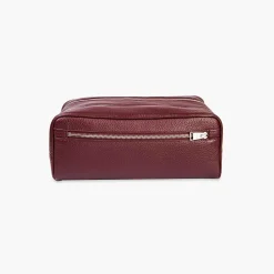 Tsar Deer Bordeaux Leather Beauty Case^Larusmiani