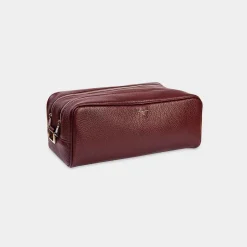 Tsar Deer Bordeaux Leather Beauty Case^Larusmiani