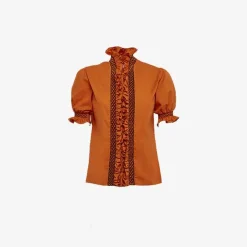 Donatella Orange Short Sleeve Shirt^Loretta Caponi New