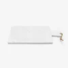 Marmolove Cutting Board In White Carrara Marble And Leather Lace