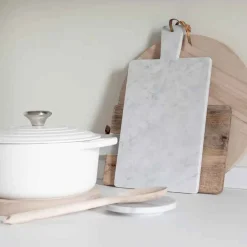 Cutting Board In White Carrara Marble And Leather Lace^Marmolove Clearance