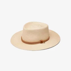Panama Straw O' Keeffe Hat With Tan Leather Natural Tan^Officina Del Poggio Online