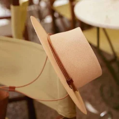 Panama Straw O' Keeffe Hat With Tan Leather Natural Tan^Officina Del Poggio Online
