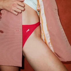 ISSIMO Red Slip- In Ecological Fabric With Our Lucky Chili Embroidery