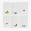Embroidered Cocktail Napkins - Set Of 6^Taf Ricami Clearance
