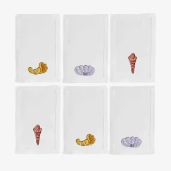 Embroidered Cocktail Napkins - Set Of 6^Taf Ricami Clearance