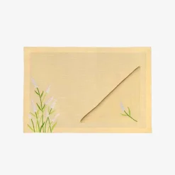 Lavender Embroidered Placemats And Napkins - Set Of 6^Taf Ricami Best